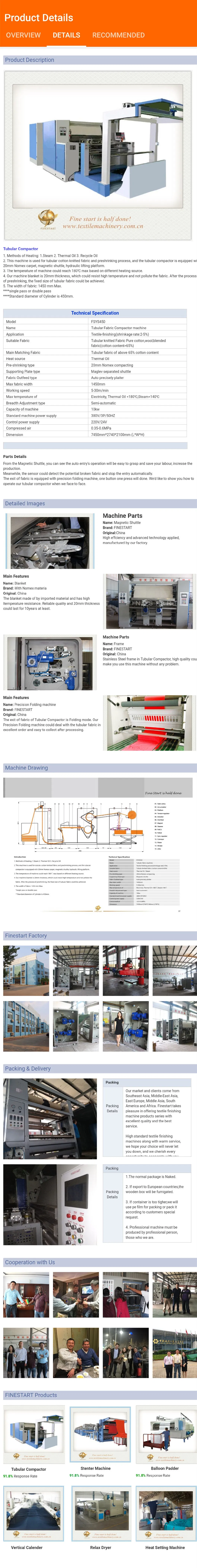 Mighty Tubular Compactor Finestart Manufacturer of Textile Finishing Machinery